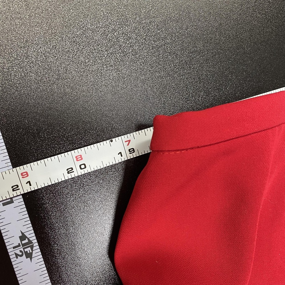 Talbots Skirt Womens 18 Red Pleated Hem Black Trim Lined Knee Length USA Made - Picture 7 of 10